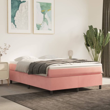 Pink velvet bed frame 140x190 cm by vidaXL, Beds and slatted bases - Ref: Foro24-3121119, Price: 121,44 €, Discount: %