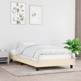Cream fabric bed frame 90x200 cm by vidaXL, Beds and slatted bases - Ref: Foro24-346693, Price: 75,08 €, Discount: %