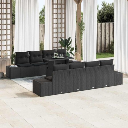 Conjunto de sofá de jardín 7 pcs Negro 100 x 55 x 73 cm