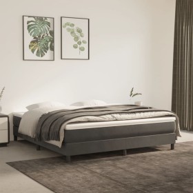Estructura de cama de terciopelo gris oscuro 160x200 cm