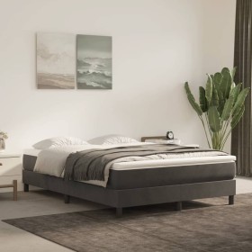 Estructura de cama de terciopelo gris oscuro 140x200 cm