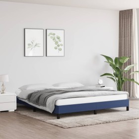 Estructura de cama tela azul 180x200 cm