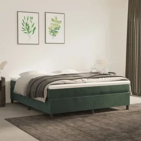 Dark green velvet box spring bed frame 160x200cm by vidaXL, Beds and slatted bases - Ref: Foro24-3121129, Price: 133,77 €, Di...