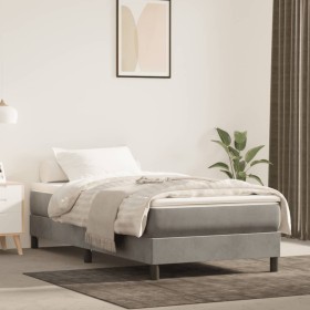 Estructura de cama de terciopelo gris claro 100x200 cm