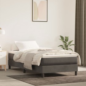Estructura de cama de terciopelo gris oscuro 90x200 cm
