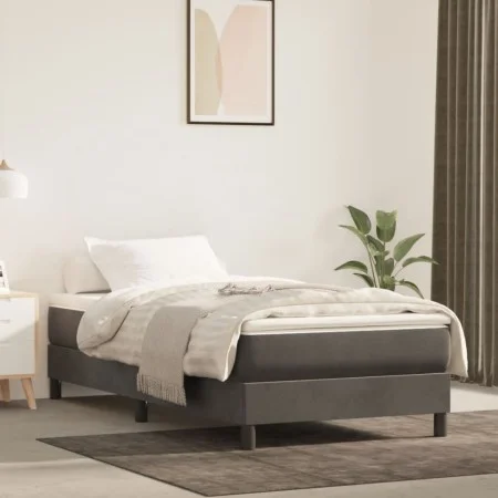 Estructura de cama de terciopelo gris oscuro 90x200 cm de vidaXL, Camas y somieres - Ref: Foro24-3120749, Precio: 75,30 €, De...