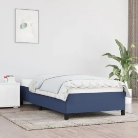 Blue fabric bed frame 90x200 cm by vidaXL, Beds and slatted bases - Ref: Foro24-347040, Price: 95,41 €, Discount: %