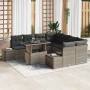 Conjunto de sofá de jardín Manual 9 pcs Gris 100 x 55 x 73 cm