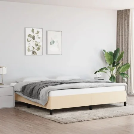 Bettrahmen aus cremefarbenem Stoff, 200 x 200 cm von vidaXL, Betten und Lattenroste - Ref: Foro24-347095, Preis: 126,35 €, Ra...