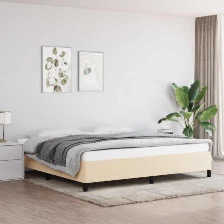 Cream fabric bed frame 200x200 cm by vidaXL, Beds and slatted bases - Ref: Foro24-347095, Price: 128,15 €, Discount: %