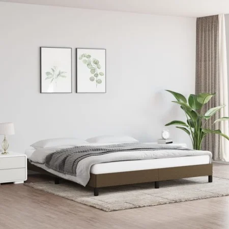 Bettgestell aus dunkelbraunem Stoff, 180 x 200 cm von vidaXL, Betten und Lattenroste - Ref: Foro24-346739, Preis: 114,24 €, R...