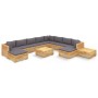 12-teiliges Gartenmöbel-Set und Kissen aus massivem Teakholz von vidaXL, Gartensets - Ref: Foro24-3100888, Preis: 2,00 €, Rab...