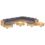 12-teiliges Gartenmöbel-Set und Kissen aus massivem Teakholz von vidaXL, Gartensets - Ref: Foro24-3100888, Preis: 2,00 €, Rab...