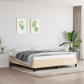 Estructura de cama tela color crema 180x200 cm