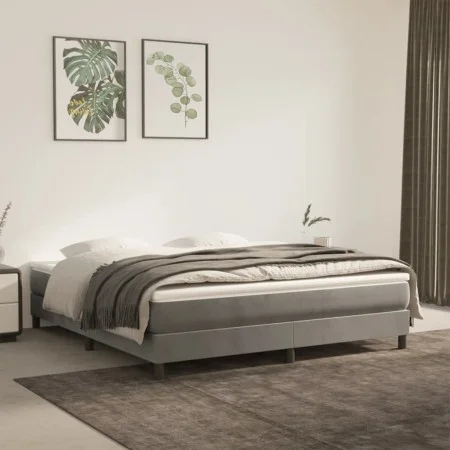 Light gray velvet bed frame 180x200 cm by vidaXL, Beds and slatted bases - Ref: Foro24-3120784, Price: 124,65 €, Discount: %