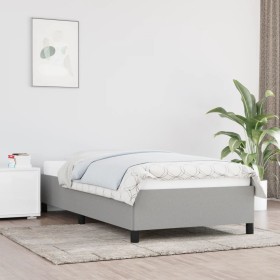 Estructura de cama de tela gris claro 90x190 cm