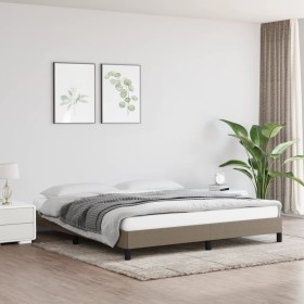 Estructura de cama de tela gris taupe 180x200 cm