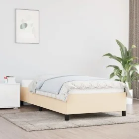 Cream fabric bed frame 90x200 cm by vidaXL, Beds and slatted bases - Ref: Foro24-347039, Price: 89,73 €, Discount: %