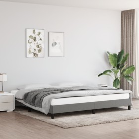 Estructura de cama tela gris oscuro 200x200 cm