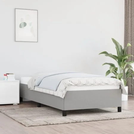 Estructura de cama de tela gris claro 100x200 cm de vidaXL, Camas y somieres - Ref: Foro24-347042, Precio: 74,64 €, Descuento: %