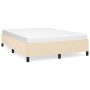 Estructura de cama de tela color crema 140x190 cm de vidaXL, Camas y somieres - Ref: Foro24-347063, Precio: 122,14 €, Descuen...