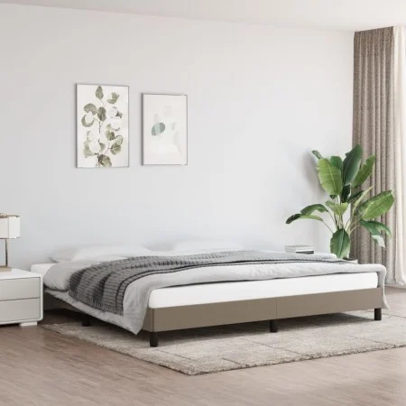 Taupe gray fabric bed frame 200x200 cm by vidaXL, Beds and slatted bases - Ref: Foro24-346748, Price: 123,88 €, Discount: %