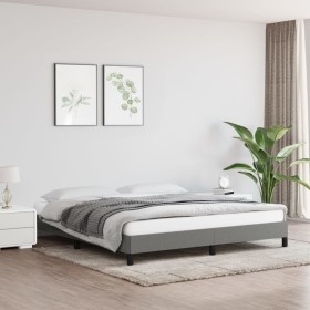 Estructura de cama de tela gris oscuro 160x200 cm