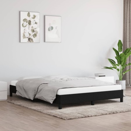 Black fabric bed frame 140x200 cm by vidaXL, Beds and slatted bases - Ref: Foro24-346722, Price: 120,40 €, Discount: %