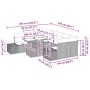 Conjunto de sofá de jardín 9 pcs Gris claro 100 x 55 x 73 cm