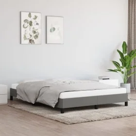 Dark gray fabric bed frame 140x190 cm by vidaXL, Beds and slatted bases - Ref: Foro24-346713, Price: 99,64 €, Discount: %