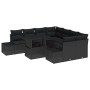 Conjunto de sofá de jardín 9 pcs Negro 100 x 55 x 73 cm