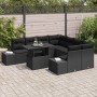 Conjunto de sofá de jardín 9 pcs Negro 100 x 55 x 73 cm