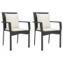 Set de comedor de jardín 9 pzas y cojines ratán sintético negro