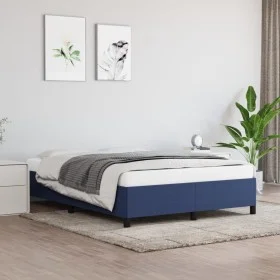 Blue taupe gray fabric bed frame 140x200 cm by vidaXL, Beds and slatted bases - Ref: Foro24-347072, Price: 113,15 €, Discount: %