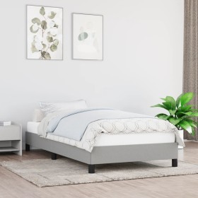 Estructura de cama de tela gris claro 80x200 cm