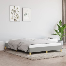 Estructura de cama tela gris claro 160x200 cm