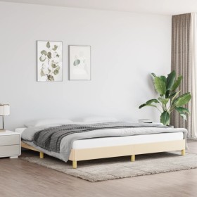 Cream fabric bed frame 200x200 cm by vidaXL, Beds and slatted bases - Ref: Foro24-346847, Price: 118,56 €, Discount: %