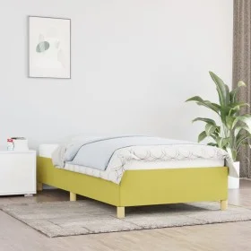 Green fabric bed frame 100x200 cm by vidaXL, Beds and slatted bases - Ref: Foro24-347148, Price: 74,83 €, Discount: %
