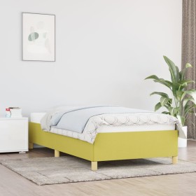 Estructura de cama de tela verde 90x190 cm