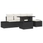 Conjunto de sofá de jardín con cojín 6 pcs Negro y crema
