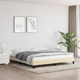 Cream fabric bed frame 160x200 cm by vidaXL, Beds and slatted bases - Ref: Foro24-346733, Price: 110,96 €, Discount: %