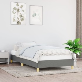 Estructura de cama de tela gris oscuro 90x190 cm