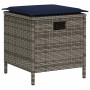 Set de sofás de jardín en forma de L con cojines 6 pzas gris