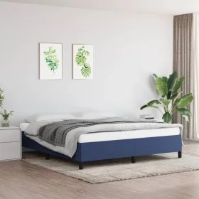 Blue fabric bed frame 160x200 cm by vidaXL, Beds and slatted bases - Ref: Foro24-347080, Price: 124,21 €, Discount: %