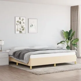 Cream fabric bed frame 200x200 cm by vidaXL, Beds and slatted bases - Ref: Foro24-347194, Price: 126,31 €, Discount: %