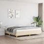 Estructura de cama de tela color crema 200x200 cm de vidaXL, Camas y somieres - Ref: Foro24-347194, Precio: 126,30 €, Descuen...