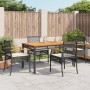 Set de muebles jardín 5 pzas con cojines ratán sintético negro