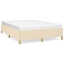 Cream fabric bed frame 140x200 cm by vidaXL, Beds and slatted bases - Ref: Foro24-347170, Price: 124,44 €, Discount: %
