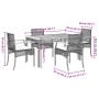 Set de muebles jardín 5 pzas con cojines ratán sintético negro