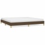 Dark brown fabric bed frame 200x200 cm by vidaXL, Beds and slatted bases - Ref: Foro24-346845, Price: 124,46 €, Discount: %